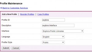 Adding Explora Profile