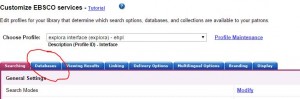 Databases Tab