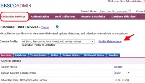 EBSCO Main Menu