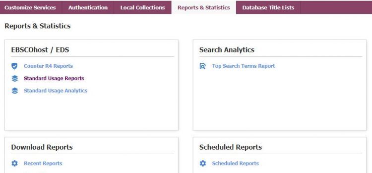 EBSCO Admin’s New Reporting Interface